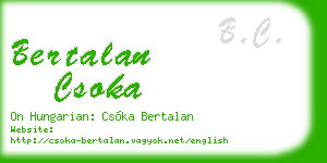 bertalan csoka business card
