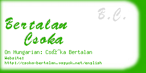 bertalan csoka business card